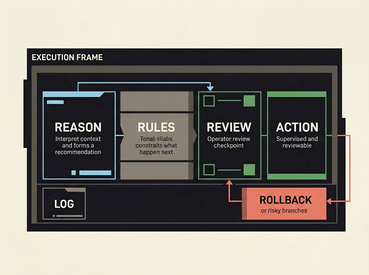 Explainable execution principle illustration.